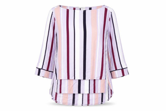 Next Womens Purple Striped  Basic Blouse Size 6