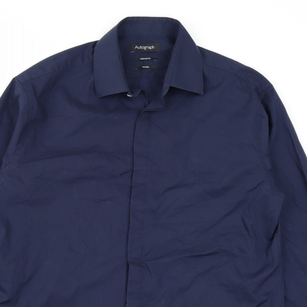 Autograph Mens Blue    Button-Up Size 14.5