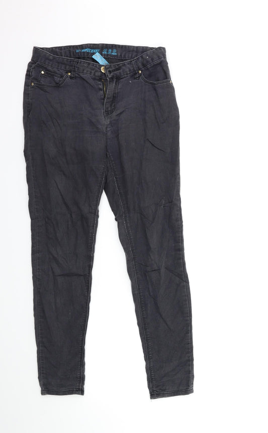 Denim & Co. Womens Grey  Denim Skinny Jeans Size 8 L28 in