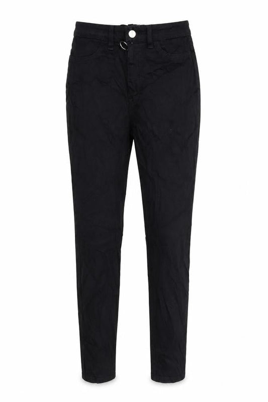 Front view of Fashion Nova women’s black denim skinny jeans, size UK 23, in, 30-inch leg