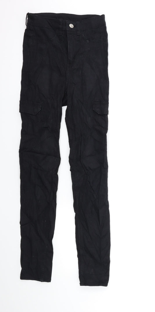 H&M Womens Black  Denim Skinny Jeans Size 6 L29 in