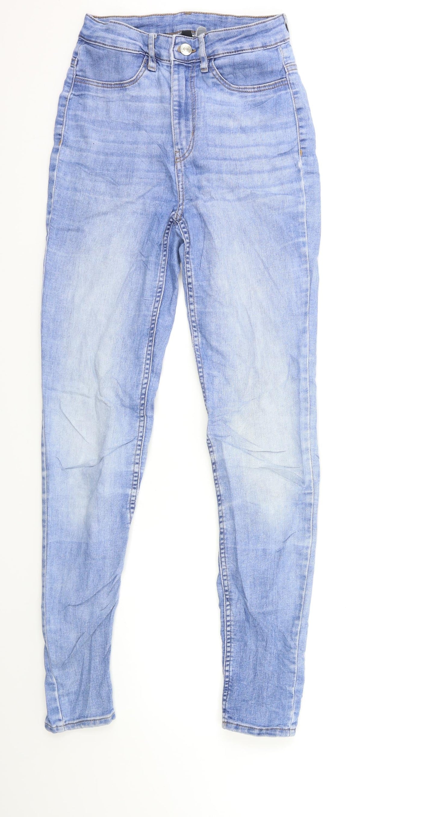 H&M Womens Blue  Denim Skinny Jeans Size 8 L30 in