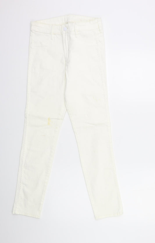 H&M Womens White  Denim Skinny Jeans Size 26 in L28 in