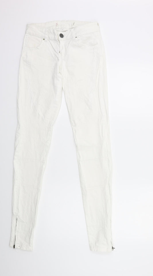 Preworn Womens White  Denim Skinny Jeans Size 26 in L31 in