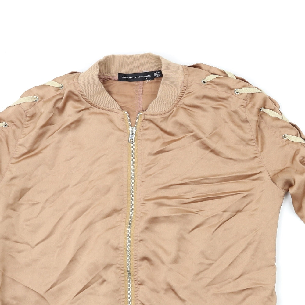 Missguided Womens Brown   Bomber Jacket Jacket Size 8
