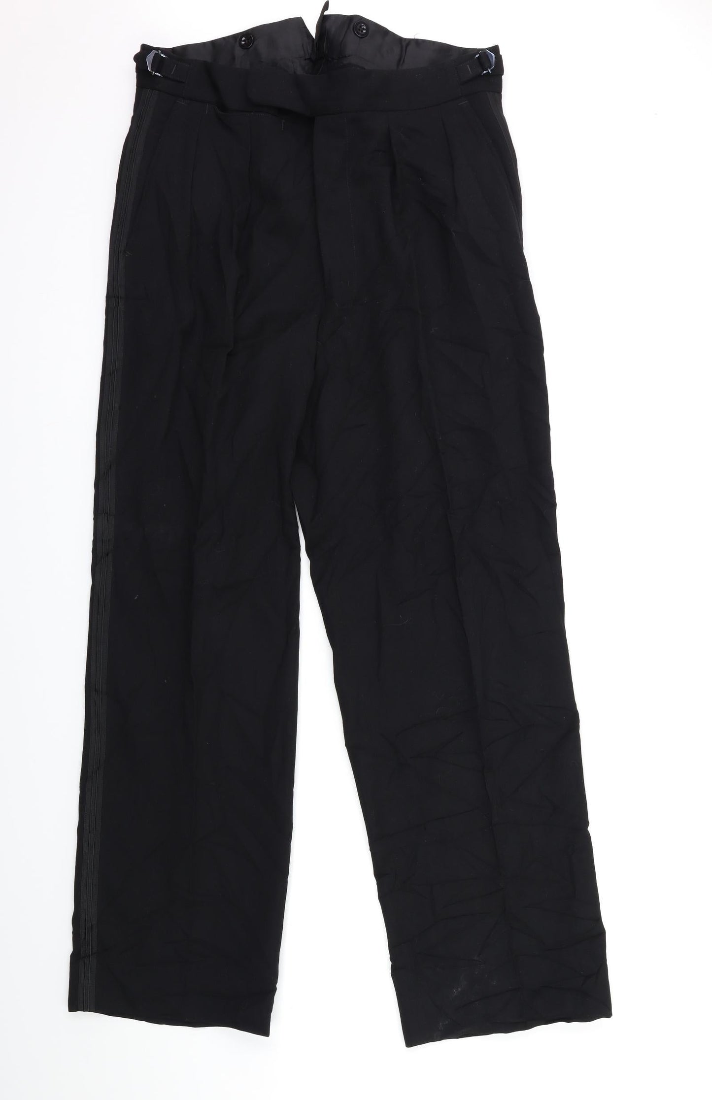 Preworn Womens Black  Rayon Trousers  Size 32 in L30 in