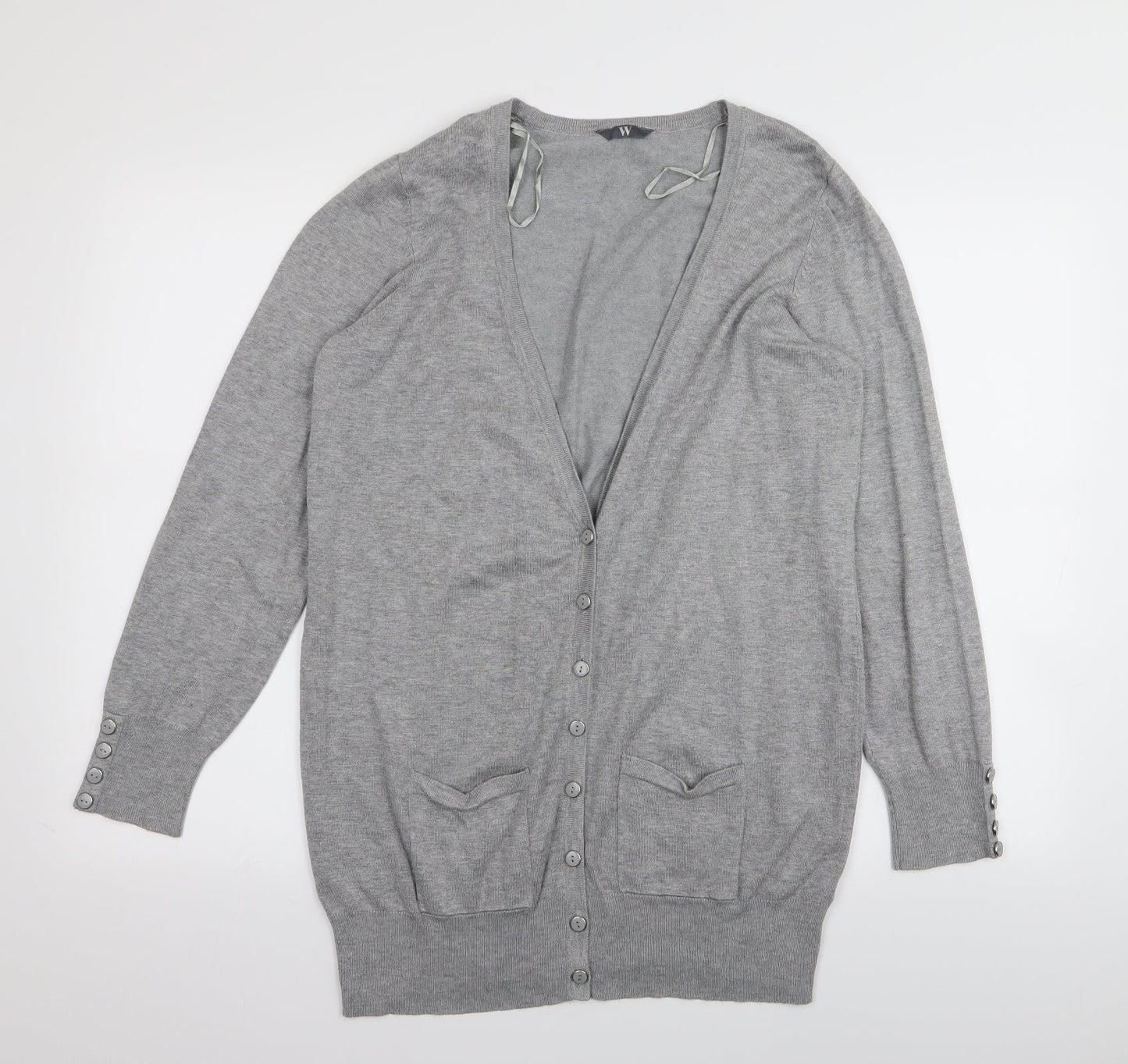 BHS Womens Grey   Cardigan Jumper Size 10