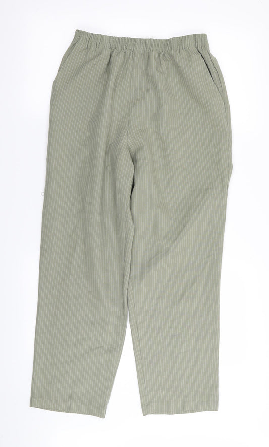 5 seasons Womens Green Striped  Trousers  Size M L27 in - Stretch waistband