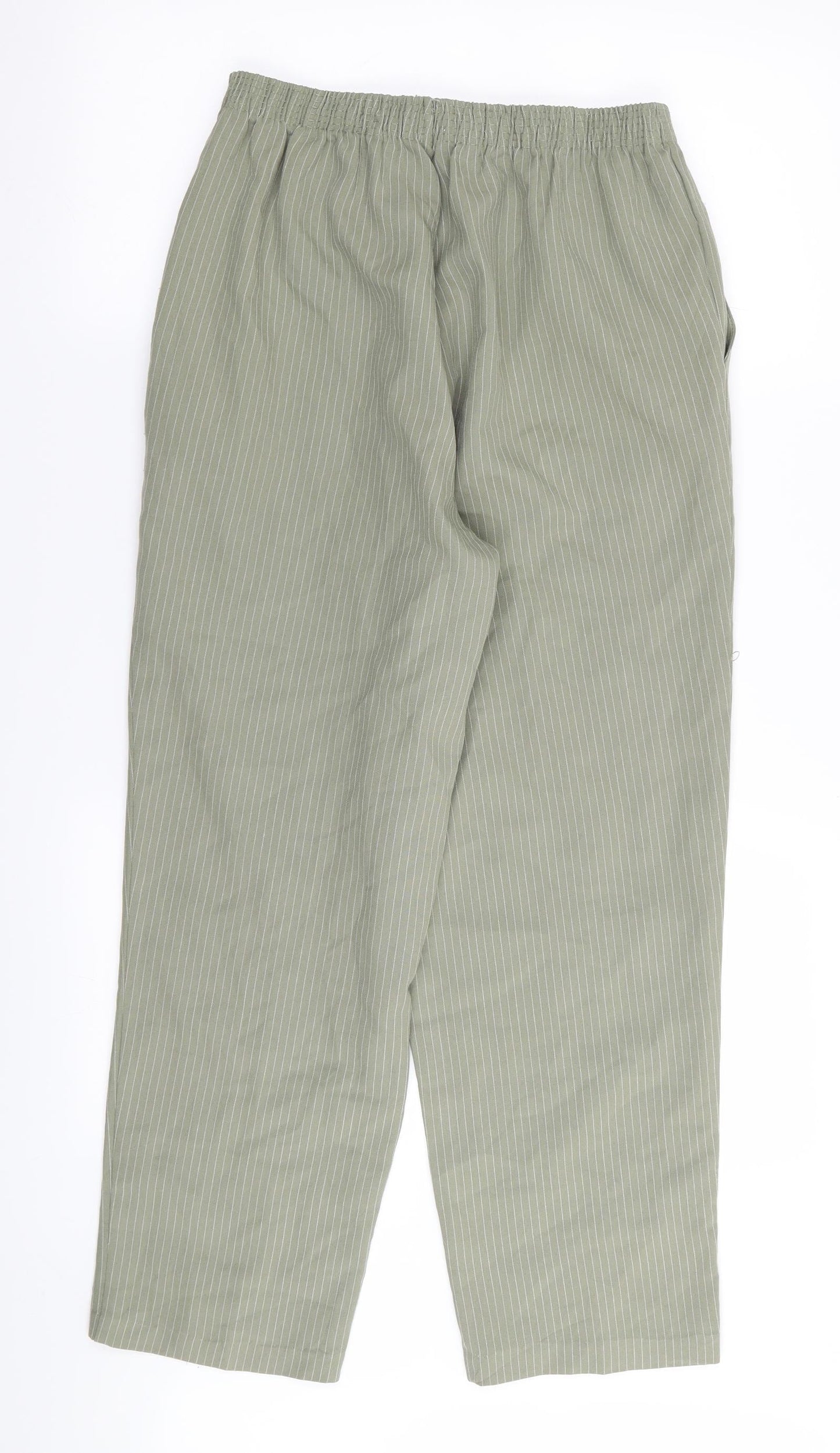 5 seasons Womens Green Striped  Trousers  Size M L27 in - Stretch waistband