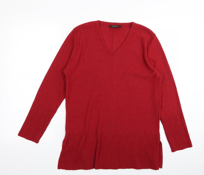 Preloved brivivi Womens Red   Pullover Jumper Size 6 - Front