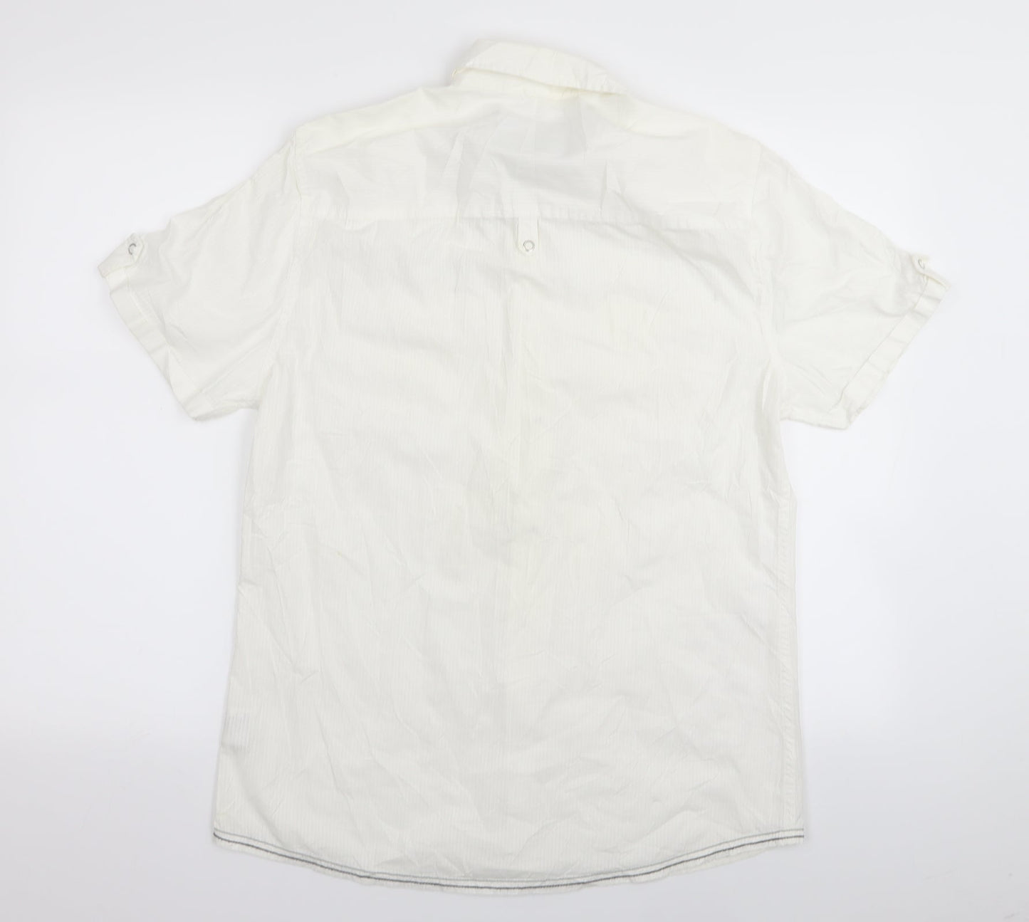 Easy Mens White    Button-Up Size M