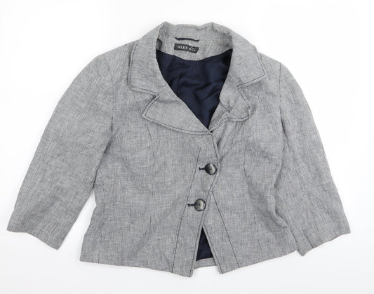 alex & co Womens Grey Check  Jacket Blazer Size 12