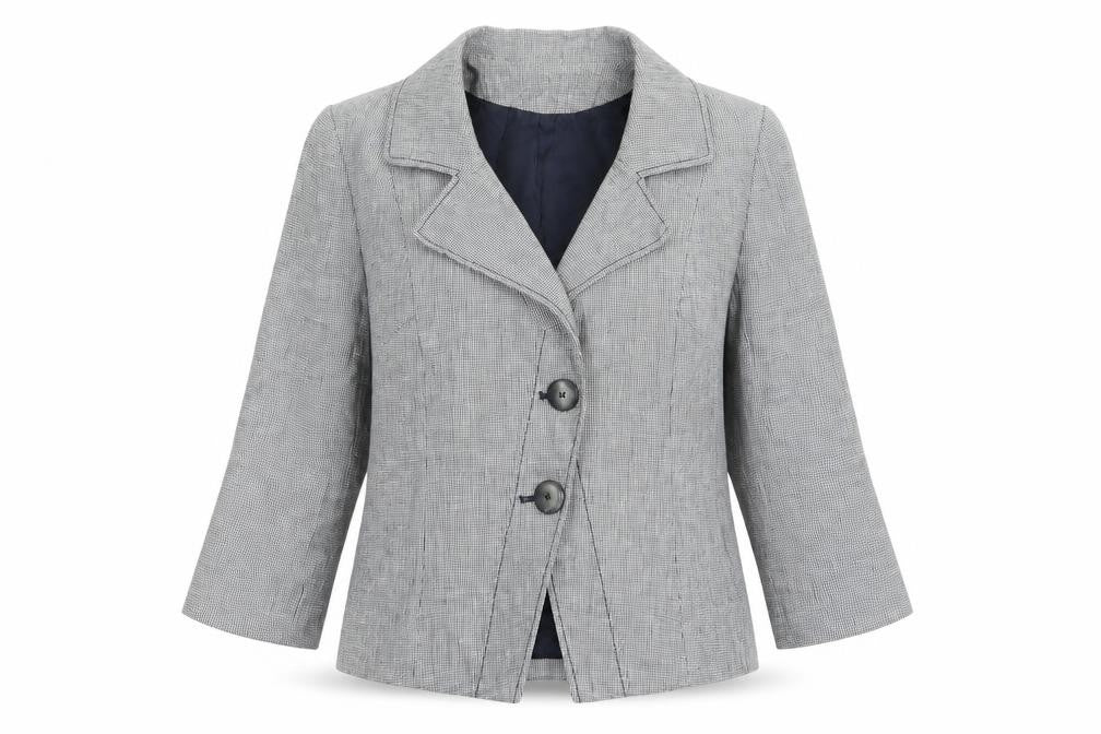 alex & co Womens Grey Check  Jacket Blazer Size 12
