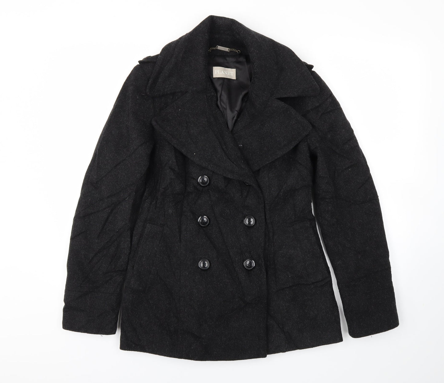 PLANET Womens Black   Jacket Coat Size 8