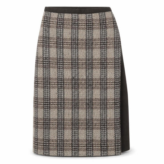 Preworn Womens Brown Check  Flare Skirt Size 34