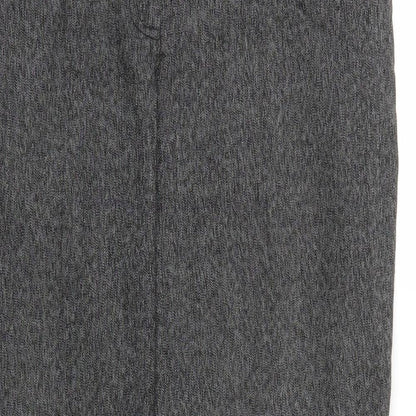 Close-up detail of Soon women’s grey trousers, size UK 14, 28-inch leg
