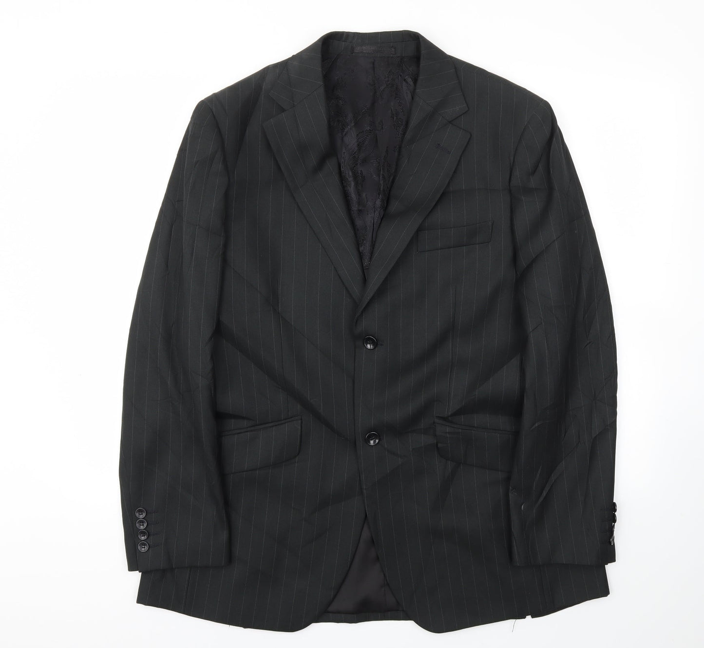 Milan Mens Black Striped  Jacket Blazer Size 40
