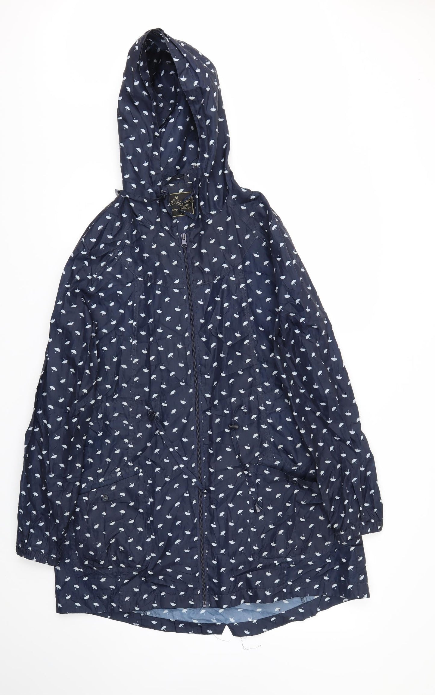 ORIGANALS  Womens Blue Polka Dot  Jacket Coat Size 14