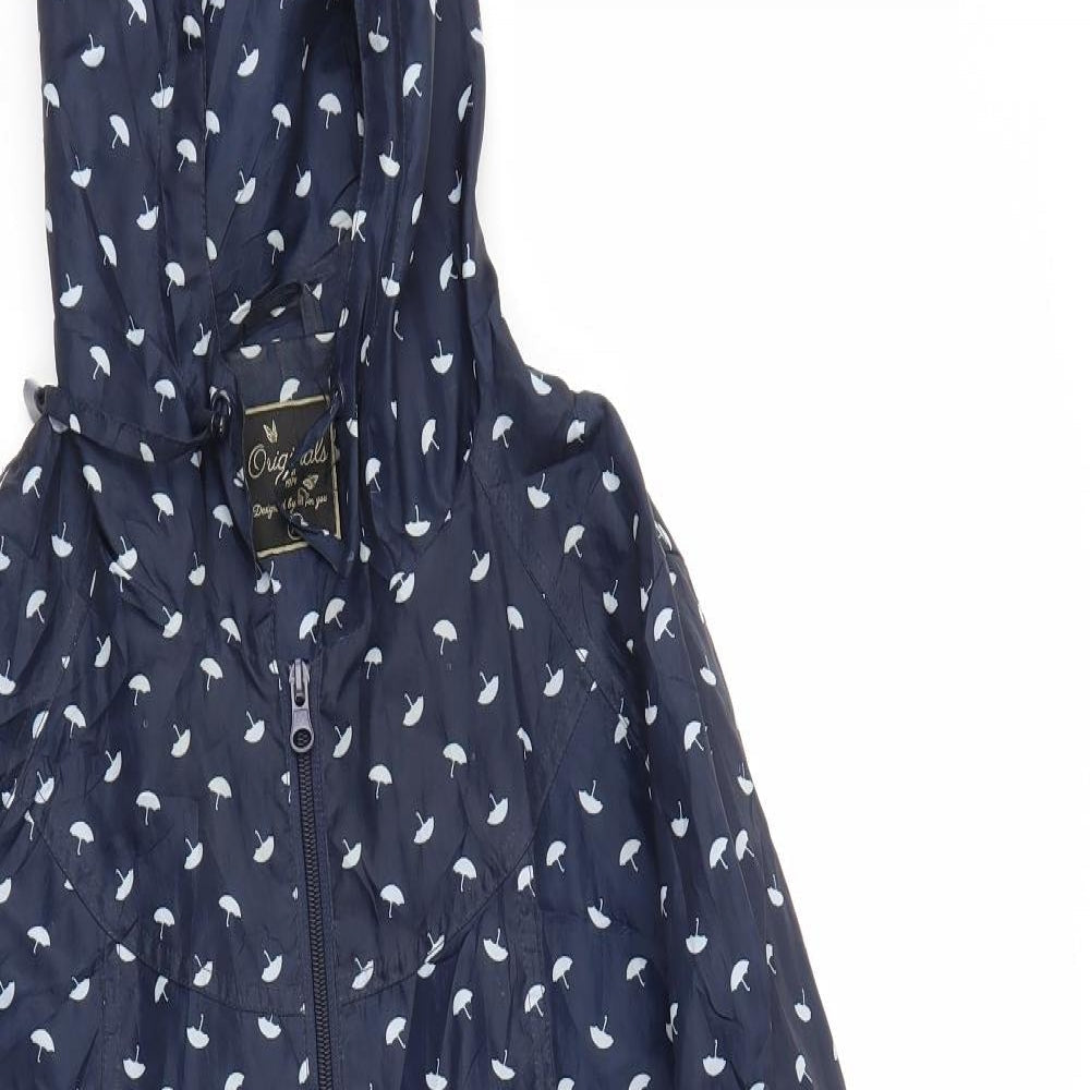 ORIGANALS  Womens Blue Polka Dot  Jacket Coat Size 14