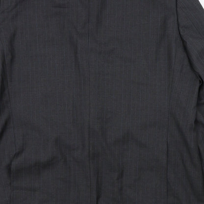 Greenwoods Mens Grey Striped  Jacket Suit Jacket Size XL