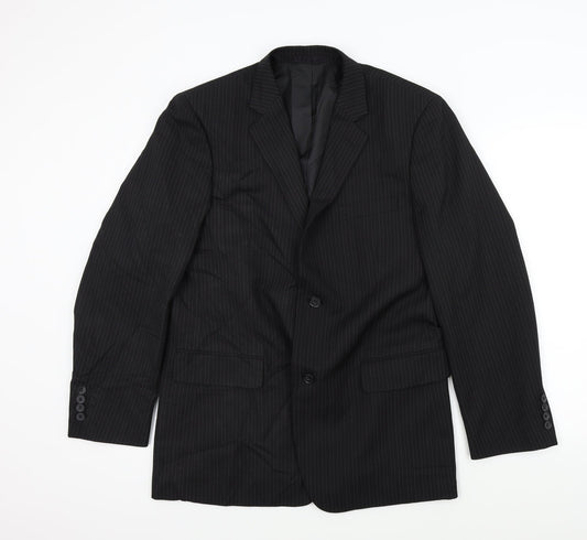 Taylor & Wright Mens Black Striped  Jacket Blazer Size XL