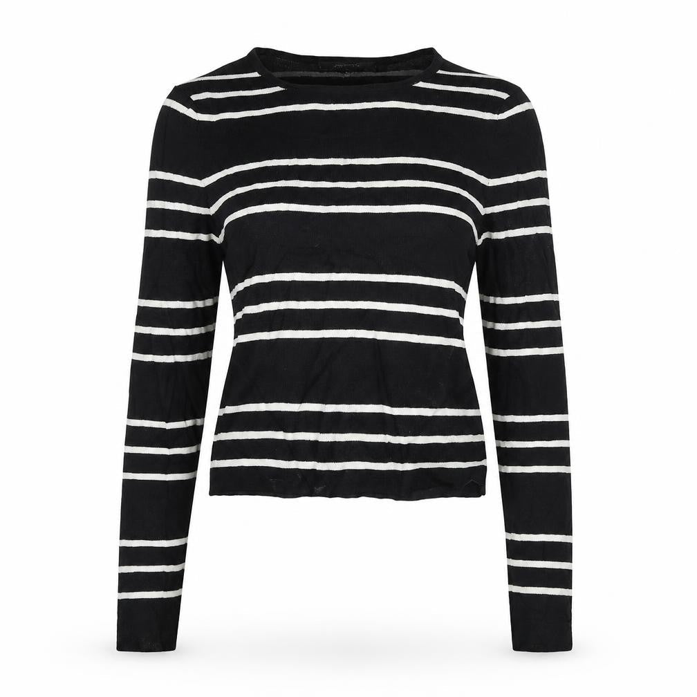 Portmans Womens Black Striped  Pullover Jumper Size S