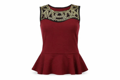 Vouley Vous Womens Red   Basic T-Shirt Size 12
