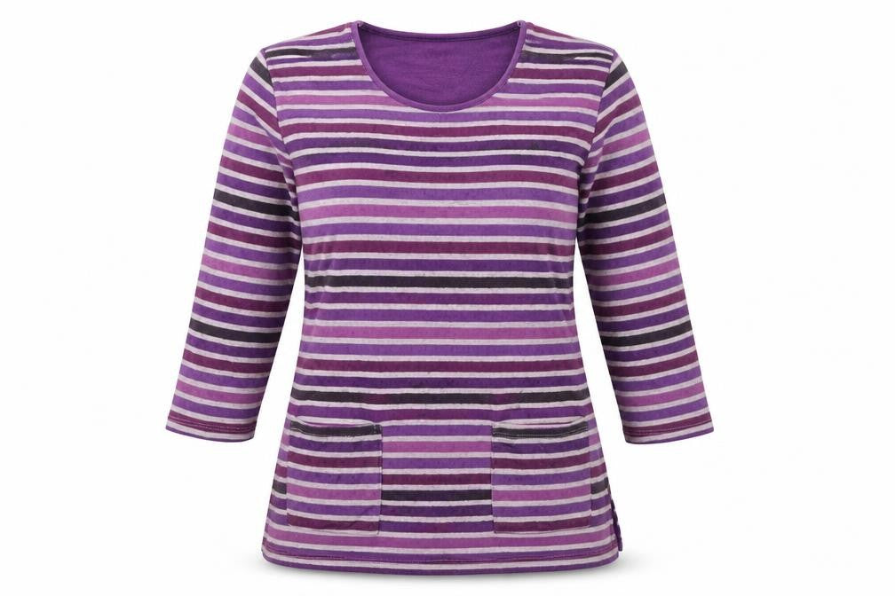 TIGI Womens Purple Striped  Pullover Jumper Size 10