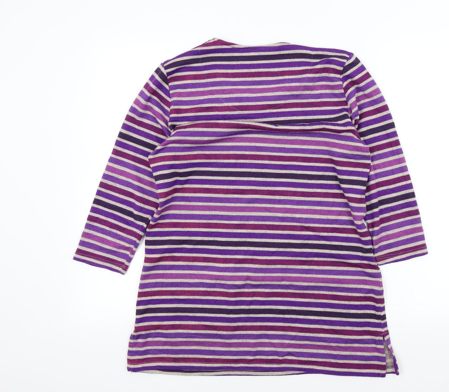 TIGI Womens Purple Striped  Pullover Jumper Size 10