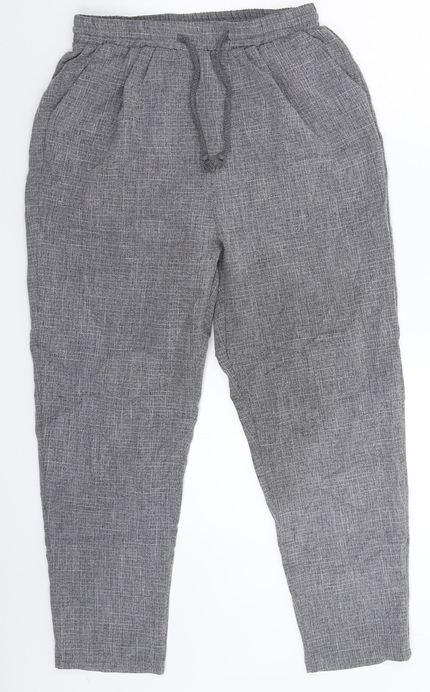 PRETTYLITTLETHING Womens Grey   Trousers  Size 10 L24 in