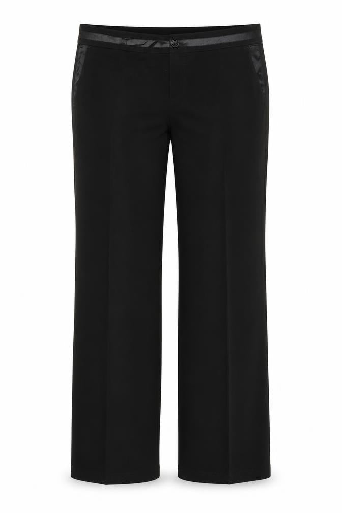 Front view of Oui Moments women’s black dress pants trousers, size UK 14, 33-inch leg