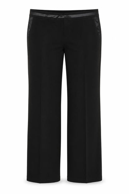 Front view of Oui Moments women’s black dress pants trousers, size UK 14, 33-inch leg