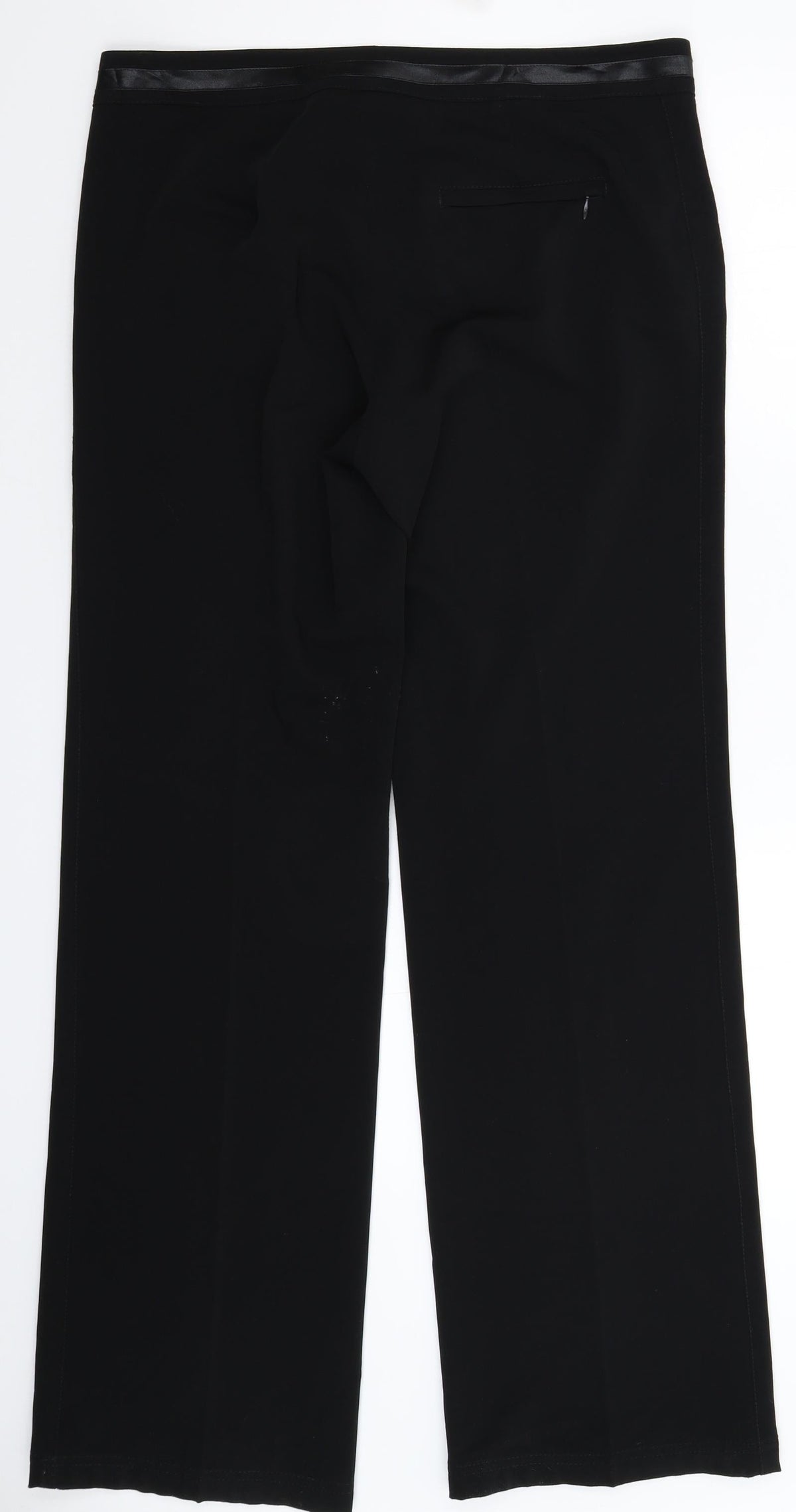 Back view of Oui Moments women’s black dress pants trousers, size UK 14, 33-inch leg