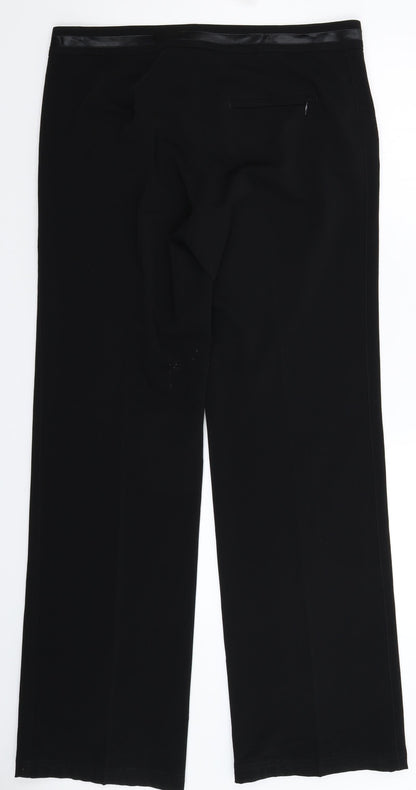Back view of Oui Moments women’s black dress pants trousers, size UK 14, 33-inch leg