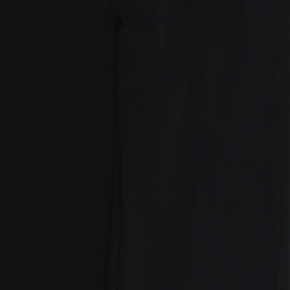 Close-up detail of Oui Moments women’s black dress pants trousers, size UK 14, 33-inch leg
