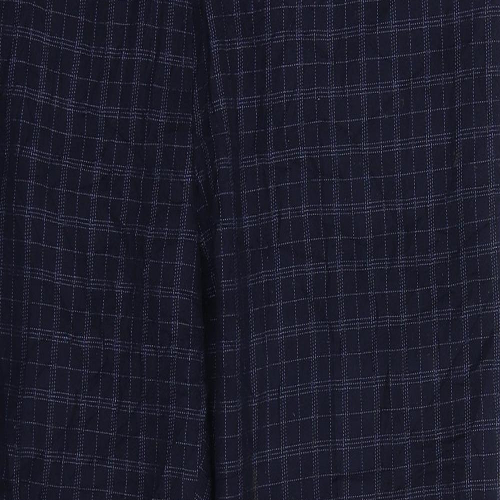 Marks and Spencer Womens Blue Check  Trousers  Size 14 L28 in
