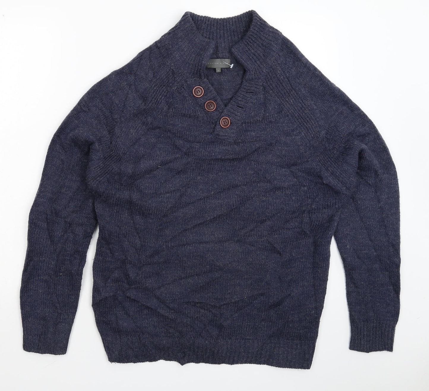 Carter & Rise Mens Blue  Knit Pullover Jumper Size M