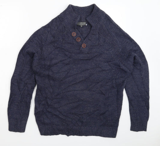 Carter & Rise Mens Blue  Knit Pullover Jumper Size M