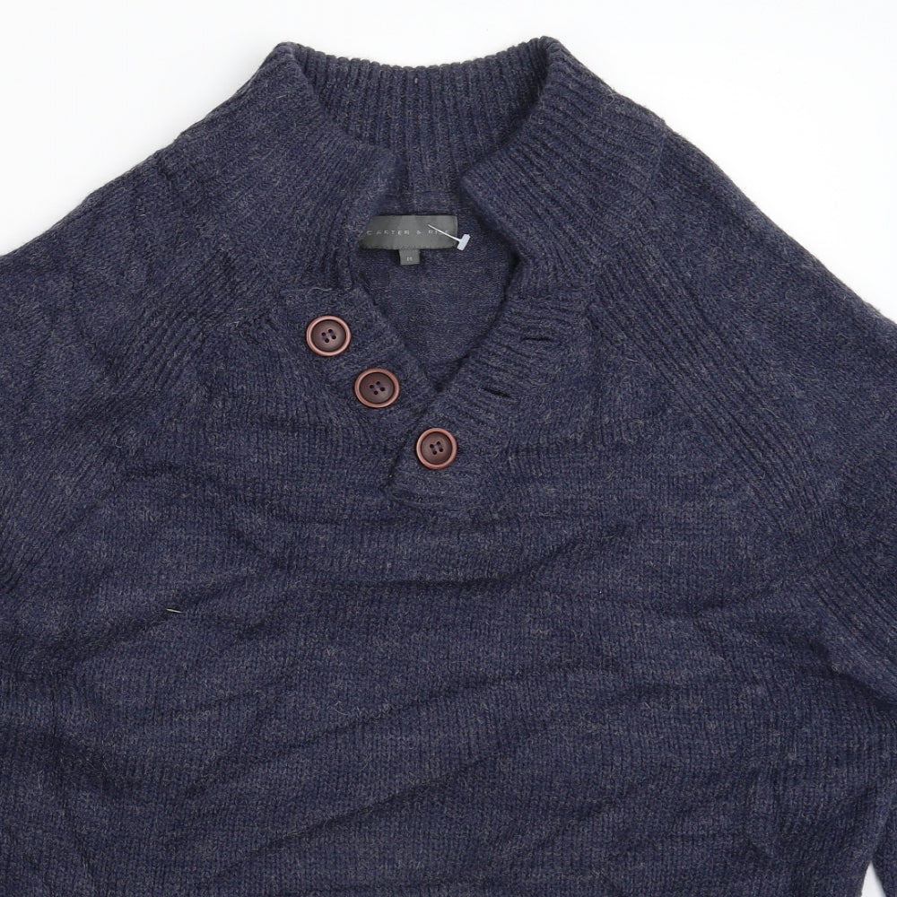 Carter & Rise Mens Blue  Knit Pullover Jumper Size M