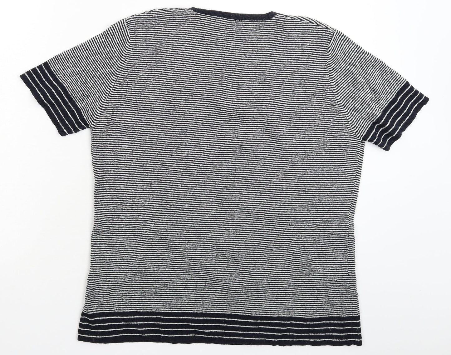 Preworn Womens Blue Striped Knit Pullover Jumper Size 14