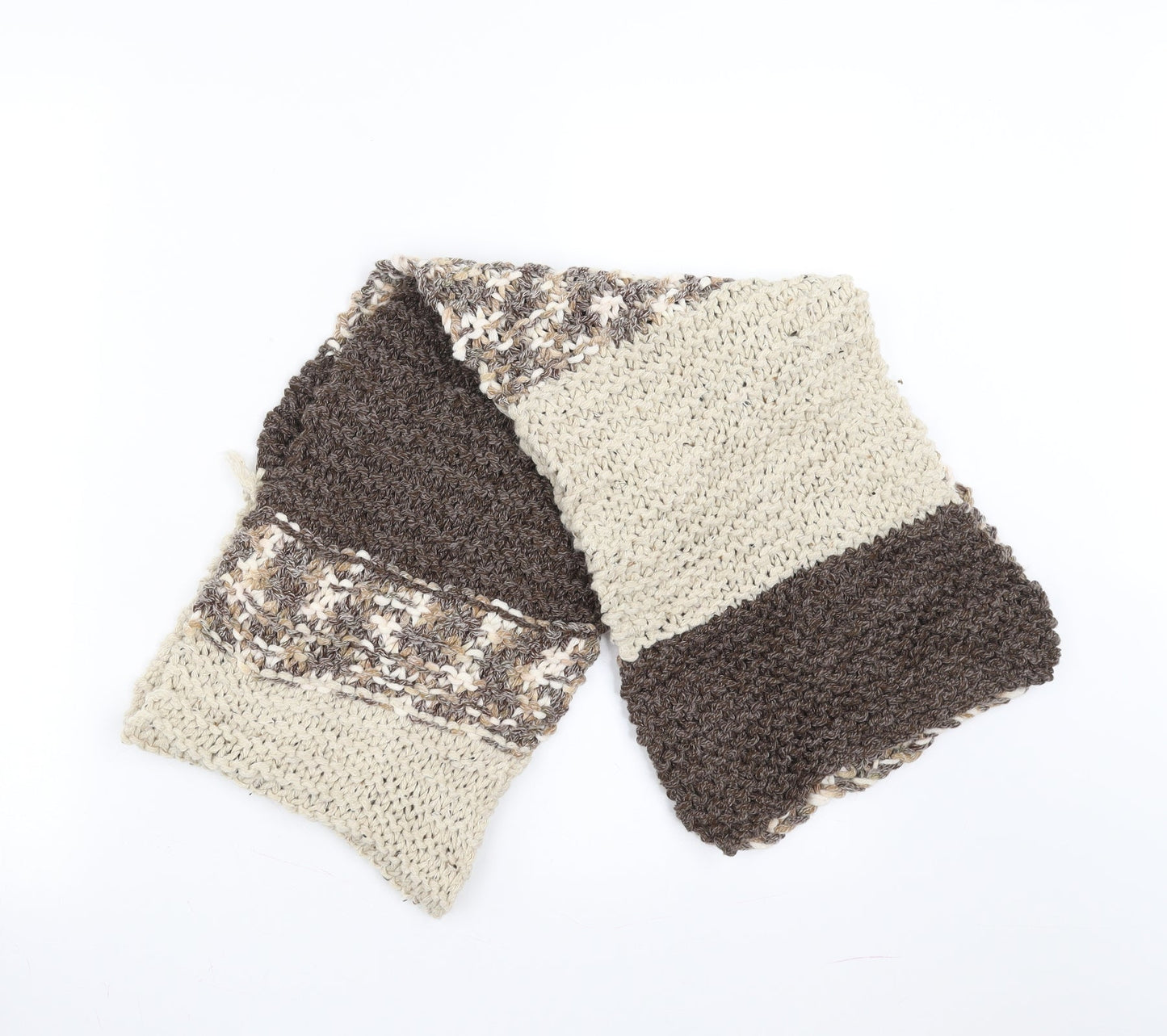 Preworn Womens Brown Striped   Scarf