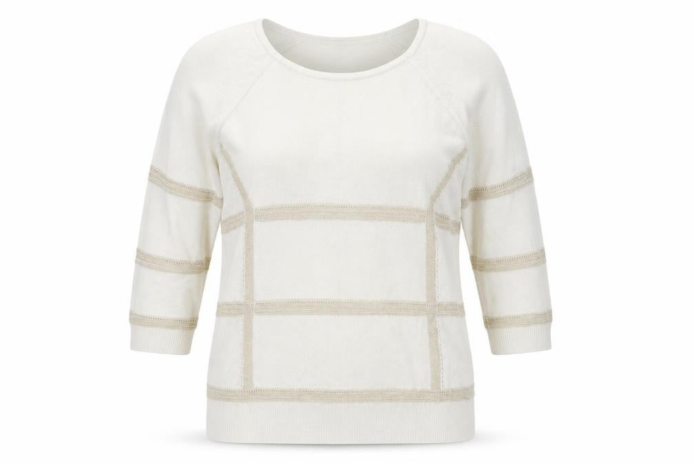 Marks & Spencer Womens White Striped  Pullover Jumper Size 12