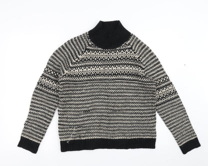 Marks & Spencer Womens Black Geometric  Pullover Jumper Size 12