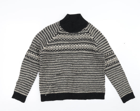 Marks and Spencer Womens Black Geometric  Pullover Jumper Size 12
