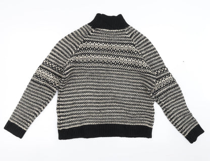 Marks & Spencer Womens Black Geometric  Pullover Jumper Size 12