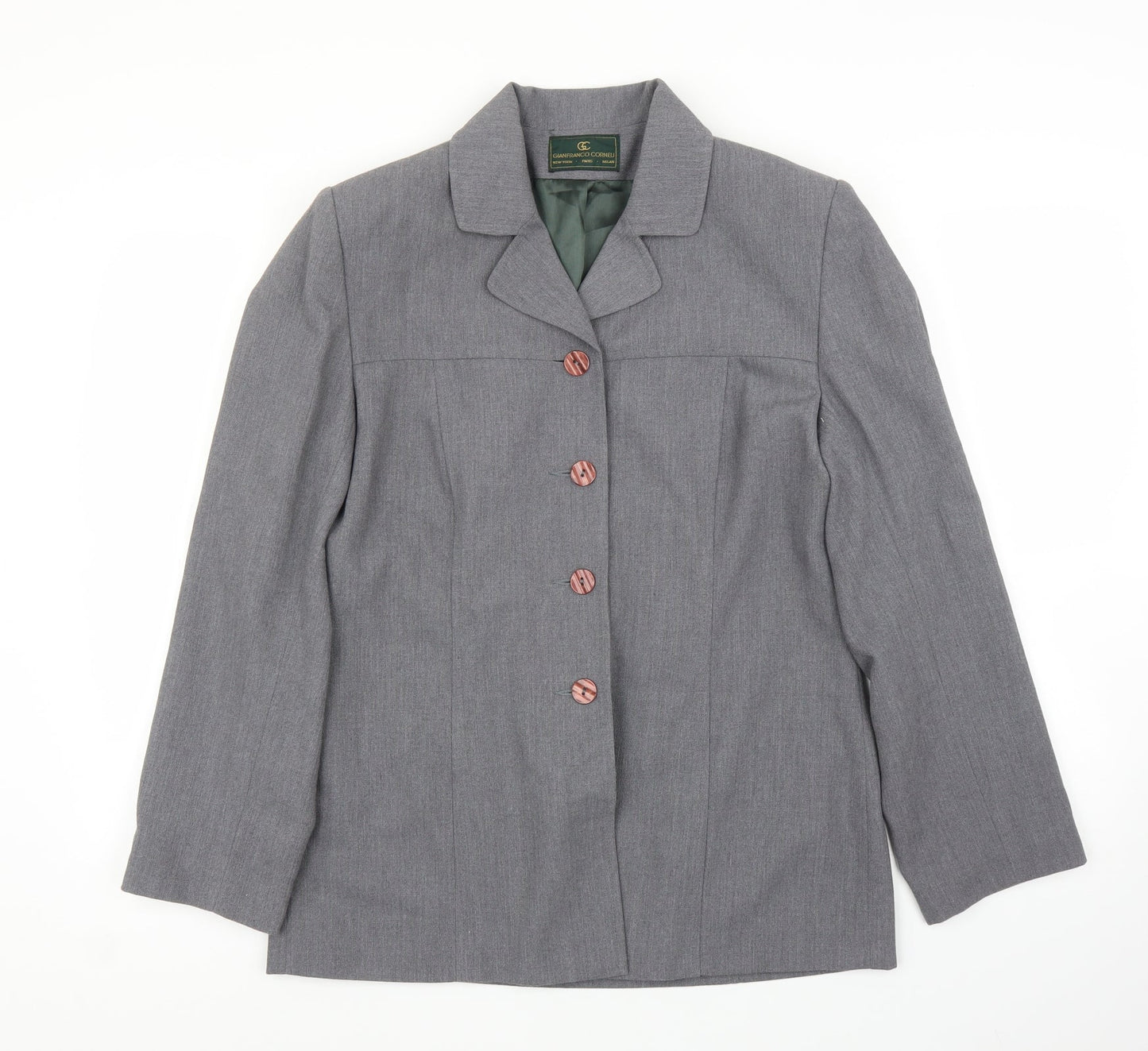 Gianfranco Corneli Womens Grey   Basic Blouse Size 14  - Jacket