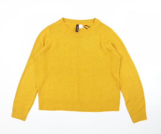 H&M Womens Yellow   Pullover Jumper Size S