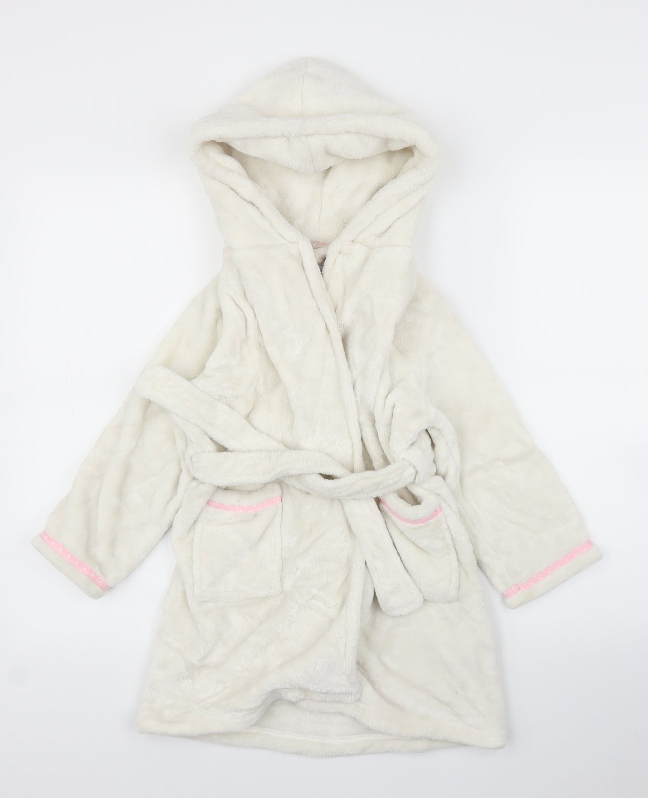 Debenhams Girls White Solid  Capri Robe Size 5 Years