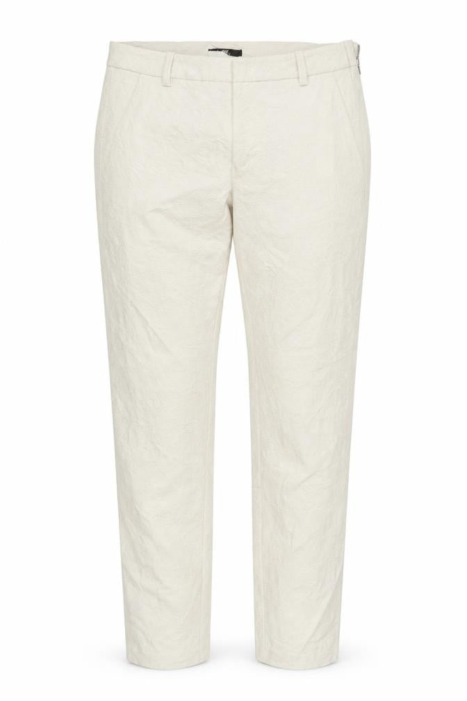 H&M Womens Ivory Floral  Carrot Trousers Size 6 L27 in