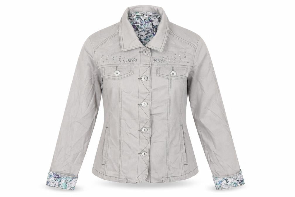 W. Lane Womens Grey  Denim Cardigan Jumper Size 8  - Jacket